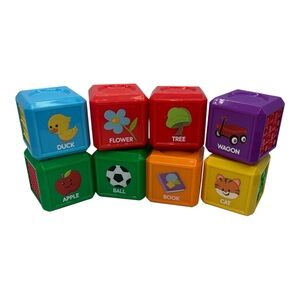 Fisher-Price Lauph & Learn Sensory Stacking blocks cubes set of 8 First Words